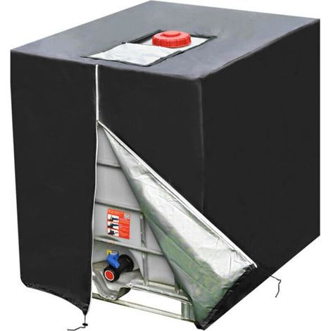 Wassertankabdeckung, IBC Tankabdeckung für Cube 1000L, Wassertank Schutzhülle, Staubdicht, UV-beständig, Regenfest, 120 x 100 x 116 cm (1/4)