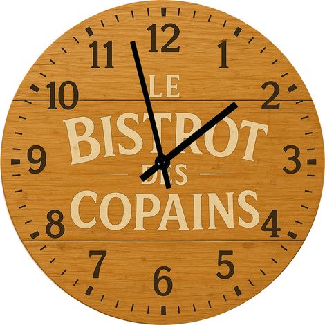 Horloge en verre le bistrot des copains 29 cm