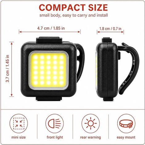 Phares de Voiture,Lampe Vélo LED Étanche,Comprend Les Phares et Les Feux Arrière,Avec Spot et Faisceau D'Inondation,Pour Cyclysme VTT (1/3)