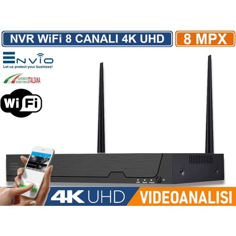 NETWORK VIDEO RECORDER NVR WIFI 8 CANALI 8MP 4K ULTRA HD ANALISI INTELLIGENTE P2P H.265AI (1/3)