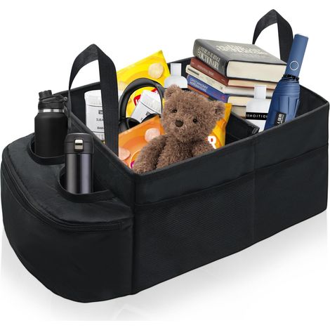 Organisateur Pour Voiture - Boîte Pliable Avec Porte-Gobelets, Adaptée aux Sièges Avant Arrière et au Coffre, Pour Ranger Jouets, Livres et Parapluies (1/5)