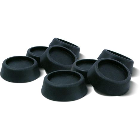 Patins anti-vibrations pour machine à laver, paquet de 1, noirs, 8 unités