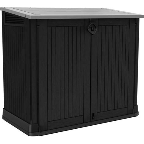 Coffre de jardin en résine 880L noir – Double ouverture par le toit et les portes – Résistant aux intempéries – 2 ans de garantie (1/5)