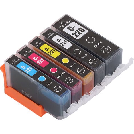 Cartouche d'encre d'impression fluide, recharge pratique compatible PIXMA IP3600 BK BK C M Y, lot de 5 couleurs (1/5)