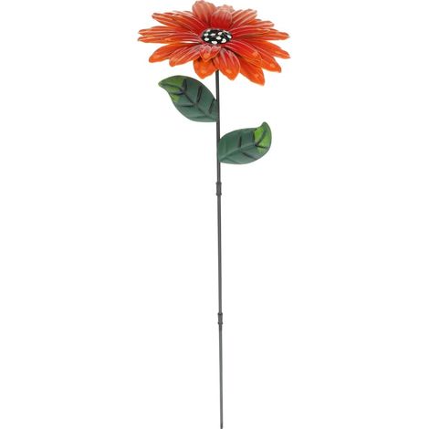 Fleur en Metal de Jardin Tournesol - Piquet Decoratif en Fer de 36 cm - Decoration Exterieure Resistante aux Intemperies pour Pelouse Terrasse et Allee - Cadeau de Jardinage Original Jau (1/5)