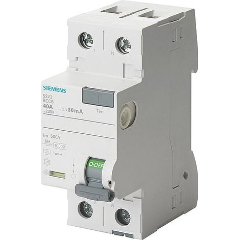 FI-Schutzschalter Siemens, 2-polig, Typ F, 40A, 30 mA, 5SV3314-3
