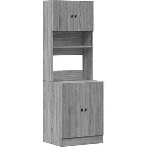Mueble de cocina Sonoma gris de 60 x 50 x 180 cm amplio y práctico espacio de almacenamiento estilo moderno madera de ingeniería gris 020055535 (1/5)