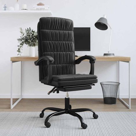vidaXL Silla de oficina reclinable terciopelo negro (1/5)