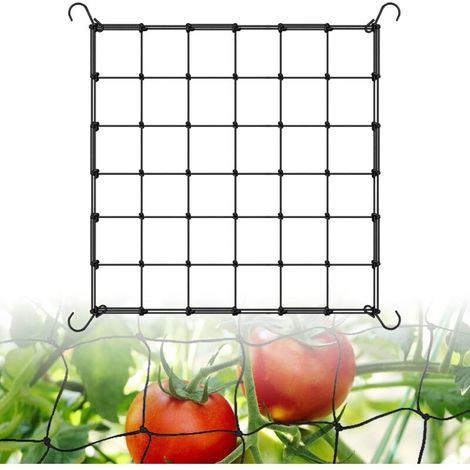Filet De Culture Elastique 60 X 60 Cm, Filet De Treillage Élastique Pour Plantes Grimpantes, Avec 4 Crochets Antirouille, Idéal Pour La Culture De Légumes, Fruits Et Fleurs Extensible De 60 À 120 Cm (1/5)