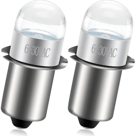 P13.5S LED Lampe 2er-Pack, 6V 9V 12V 18V 24V 6-30V Weitspannung, Verpolungsschutz, Ersatz für Taschenlampen Arbeitsleuchten Laternen (1/5)