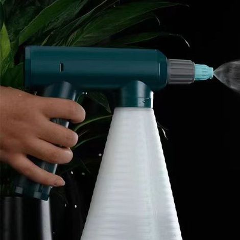 1 pièce pulvérisateur électrique eau, bouteille 1 L rechargeable USB, pulvérisateur jardin avec buse réglable verte, pour entretien extérieur et ménage (1/5)