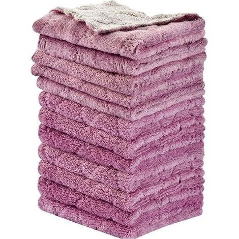 Set of 12 absorbent cleaning cloths in soft coral velvet (1/5)