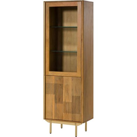 Vitrine Mango 60x40x180 hellbraun geölt MIAMI 117 (1/4)