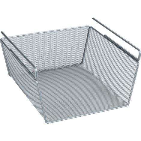 WENKO Regaleinhängekorb M, 28 x 15 x 27,5 cm, Silber matt, Metall silber