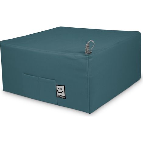 Pouf convertible en lit 1 place similicuir résistant – 65x195x11cm – Confort mousse haute densité – Housse lavable – Happers