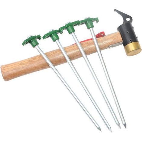 Piquets Tente - 25 cm - Diamètre 7 mm - Pour Sol Dur Et Pierreux - Lot De 6 (1/3)