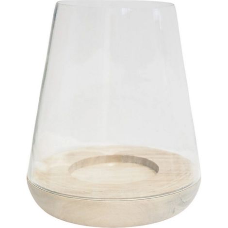 Padstow Rounded Lantern - Whitewash - L21 x W21 x H28.5 cm - Brown