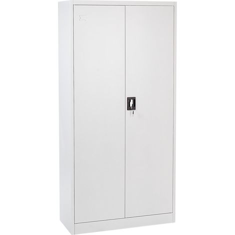 Armario oficina industrial cerradura con llave 2 puertas acero blanco Feldspar (1/5)