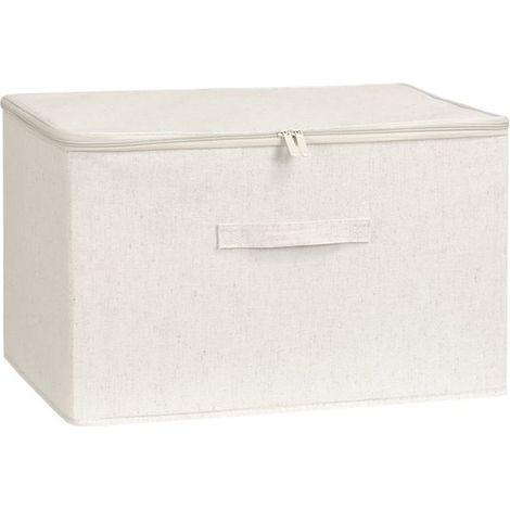 1 pezzo, contenitore per armadio, apertura e chiusura con cerniera, baule porta abiti, adatto per riporre jeans e altri indumenti (bianco) - 453526 cm (1/5)