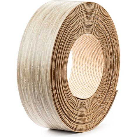 1x Bande de Chant Thermocollant 21mm x 5m Epaisseur 0,50mm Mélaminé Facile à Appliquer Bricolage Étagère Meuble Panneau Bois Durable, chêne sonoma gris (1/4)