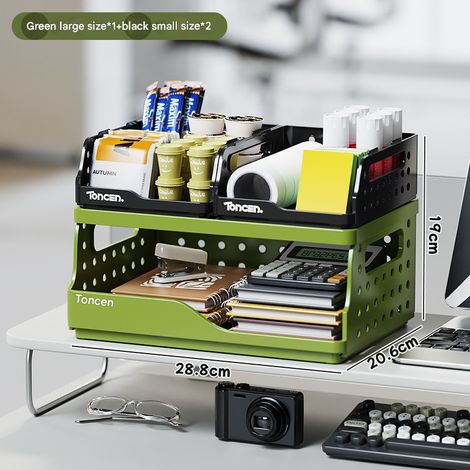 Bibliothèque pliable, porte-documents, rangement de cosmétiques, boîte de rangement de bureau, rangement de papeterie pour étudiants (1/5)