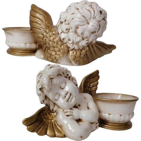 Vaso per fiori statua angelo artigianale da ingresso fioriera in ceramica H18 casa giardino interno ed esterno (1/5)