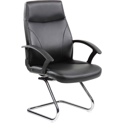 Dmora - Silla de oficina Dgliozz, Silla ejecutiva con reposabrazos, Silla de oficina ergonómica, Negro, Negro, 60x59h95, cm
