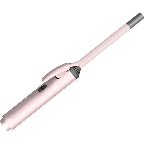 Brosse à friser céramique tourmaline 13mm, fer à boucler fin à chauffe instantanée, 2 niveaux de température, rose, pour coiffure élégante (1/5)