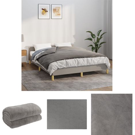 The Living Store Gewichtsdecke mit Bezug Grau 152x203 cm 7 kg Stoff - Decken (1/5)