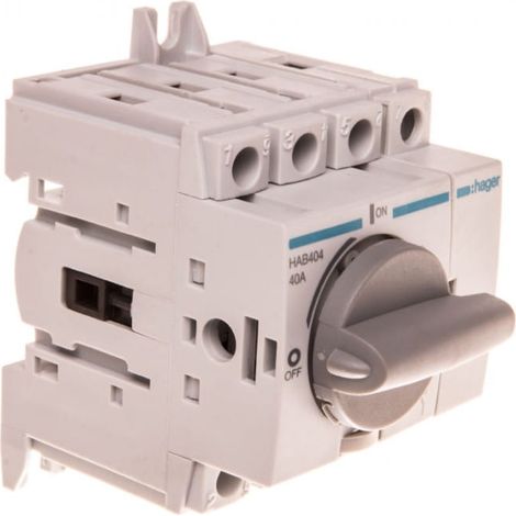 Interruptor maniobra mando rotativo 4P 40A 60mm HAGER HAB404