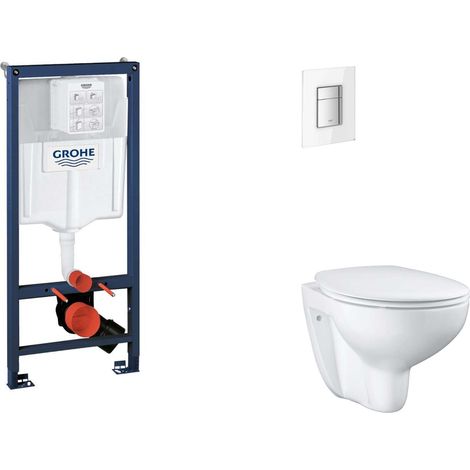Grohe Rapid SL - Set bâti-support, cuvette, abattant SoftClose, plaque de déclenchement Skate Cosmopolitan, Moon White SANI11BB3119 (1/5)