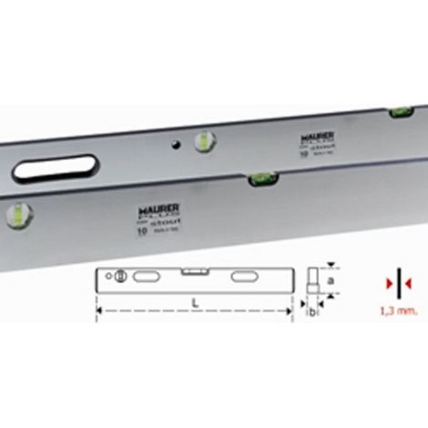Stadia in Alluminio con Livelle mod. Stout 200 cm sezione 22x100 mm Maurer Plus