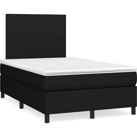 vidaXL Sommier à lattes de lit matelas et LED noir 120x190 cm tissu (1/5)