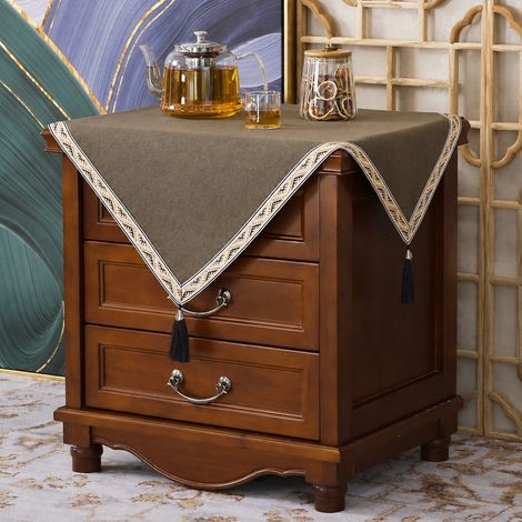 Nappe et housse anti-poussière marron lin coloré Monet 70 x 70 cm non imperméable pour chevet table 30 × 30 × 30 cm 1 kg – Livraison gratuite