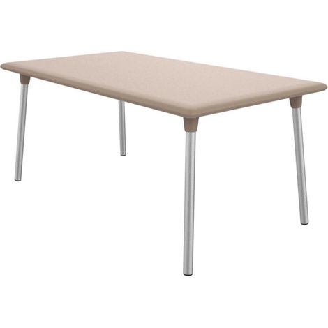 Table de jardin rectangulaire 160x90 cm – Aluminium et polypropylène – Résistante aux intempéries et UV – Pour 2-4 personnes – Resol