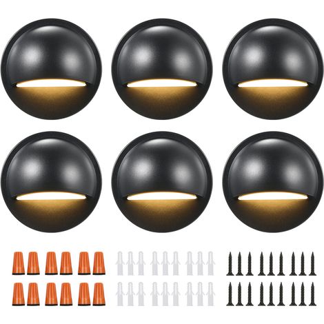 Juego de 6 luces LED de 3 W (AC/DC, 12–36 V) para patio, escaleras, valla, jardín, entrada de vehículos y sendero. Resistentes al agua según la norma IP67. (1/5)