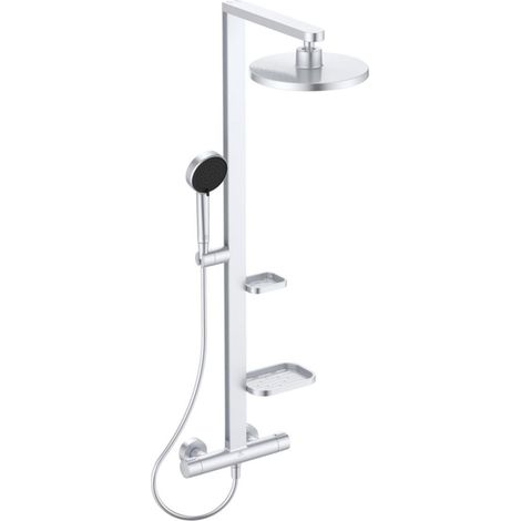 Ideal Standard – Set de douche thermostatique 260 mm – 2 jets SilkRain et Rain – Technologie Cool Body – Argenté – BD583SI