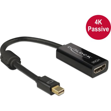 Delock adapter mini displayport 1.2 male  hdmi female 4k passive black