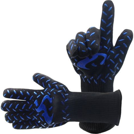 Gants De Protection Chaleur Extrême - Fibre Aramide - Résistance Coupure Niveau CE 3 - Pour Four Barbecue Soudure - 1 Pièce