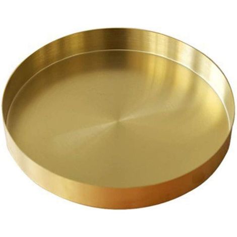 goldenes Tablett dekoratives Metalltablett Make up Organizer