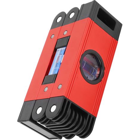 Niveau magnétique pliable à 3 sections, flexible et multi-angles, outil de mesure pour le travail du bois, rouge (1/5)