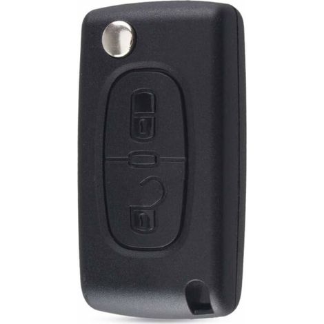 YMYNY Étui de clé compatible avec Peugeot 107 207 307 308 407 2 boutons CE0536 lame sans rainure pile dans le boîtier LO-Ron (1/5)