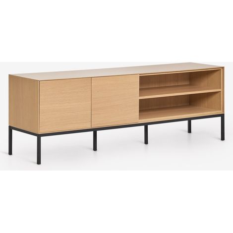 Mueble TV 160x40 cm en MDF y chapa de roble Bromley SKLUM        (1/5)