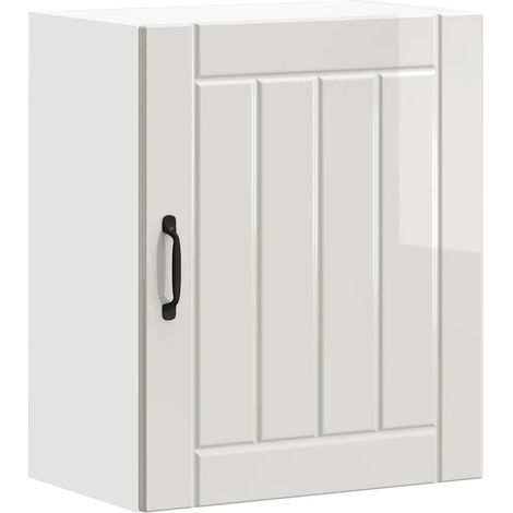Mueble de pared de cocina Lucca de diseño moderno con espacio de almacenamiento fijo 50 x 31 x 60 cm fabricado en madera de ingeniería blanca brillante 020050154 (1/5)