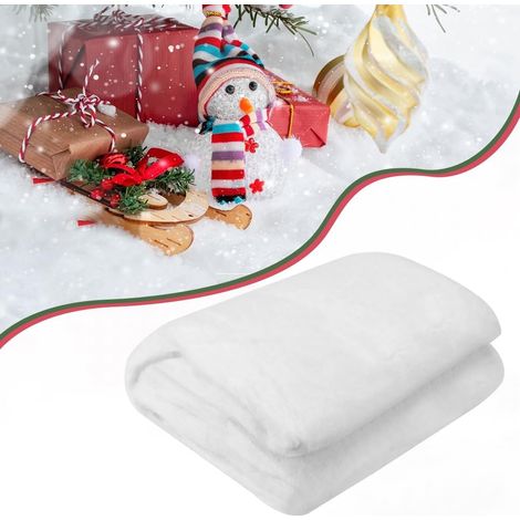 Coperta di neve natalizia Coperta di neve artificiale Tappeto di neve natalizio Rotolo di coperta di neve natalizia per decorazioni di sfondo del villaggio di Natale (240 x 90 cm) (1/5)