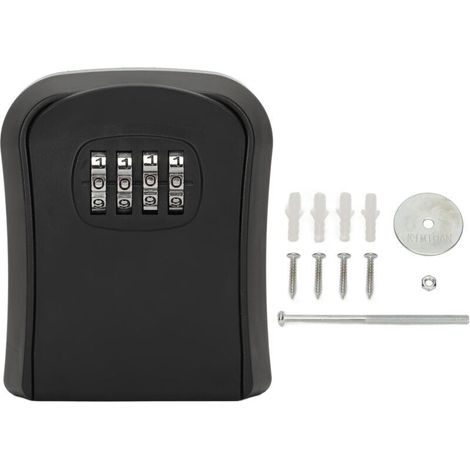 Waterproof Key Storage Box, Secure Combination Lock Box, Rustproof and Wear-Resistant for Home (Black) A (1/5)