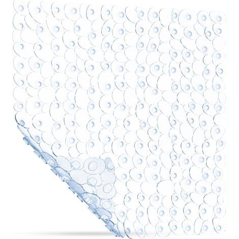 1 Tapis De Douche Antidérapant 53x53 Cm Effet Galets Transparent Pour Bébé Et Enfant Salle De Bain (1/5)