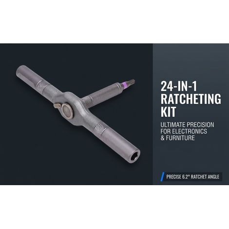 Set di cacciaviti a cricchetto 24 in 1, kit magnetico multifunzionale con meccanismo a cricchetto per mobili e prodotti elettronici. (1/5)
