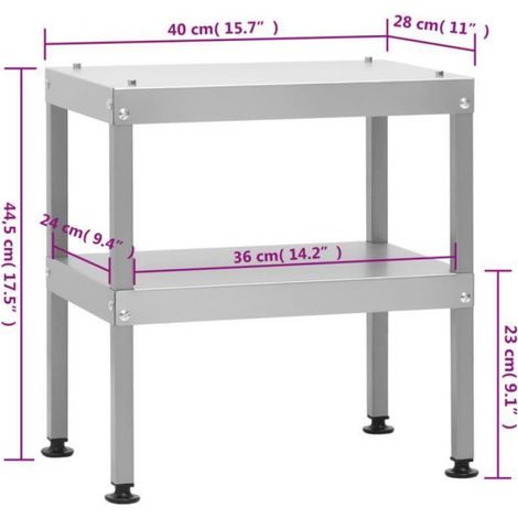 Table pour fumoir à four en acier galvanisé, dimensions 40 x 28 x 44,5 cm, stable et résistant pour cuisson fumée (1/4)