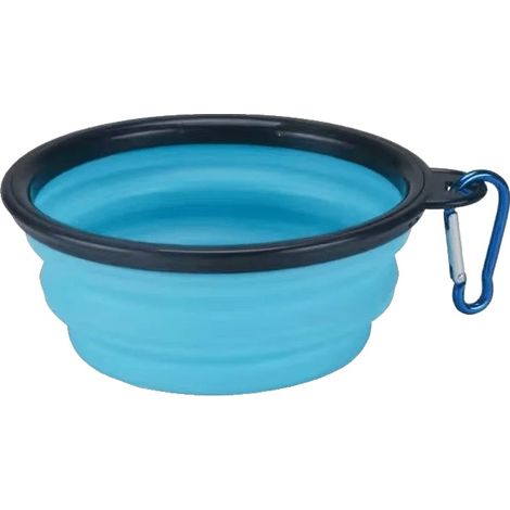 Tragbare Futter-Schüssel für Haustiere, zusammenklappbar, langlebiges TPR, HIMMELBLAU, 350 ml-e (1/2)